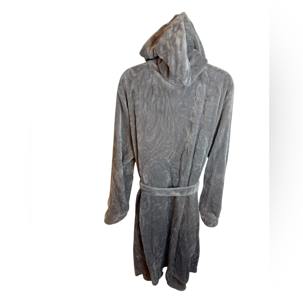 ASOS Curve Gray Plush Hooded Robe - Picture 2 of 4